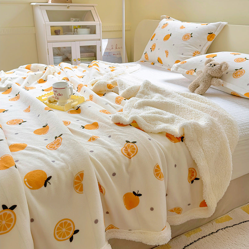 Winter Flannel Blanket Thickened Warm Lamb Fleece Blanket Office Nap Coral Fleece Blanket Milk Fleece Blanket