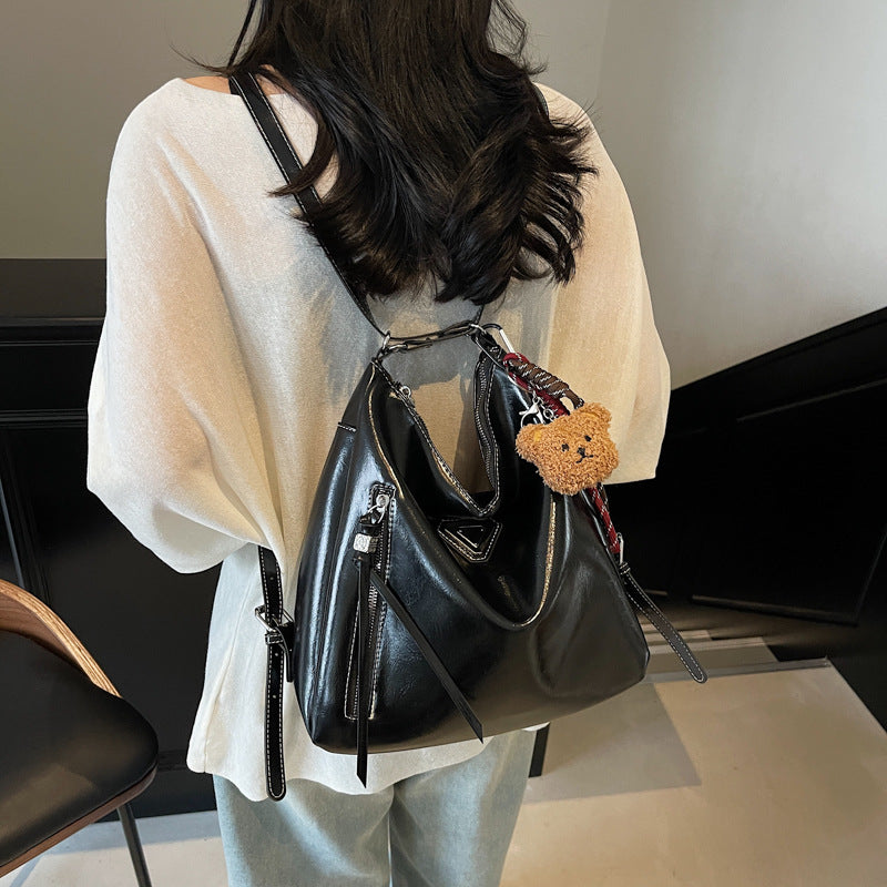 Large capacity backpack women's autumn and winter new casual shoulder crossbody bag commuter multifunctional tote bag versatile backpack