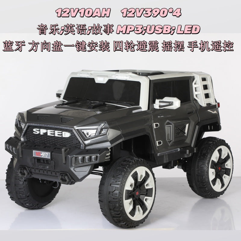 New children's electric car off-road four-wheel seating double seat children's pickup remote control toy car off-road vehicle