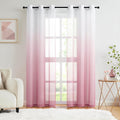 Amazon direct supply gradient colored window screens, export-ready finished curtains, window sheers, digital print voile curtains