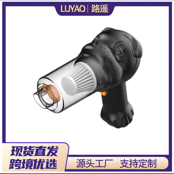 2024 new dog head car vacuum cleaner handheld wireless car home blow suction integrated mini desktop vacuum cleaner
