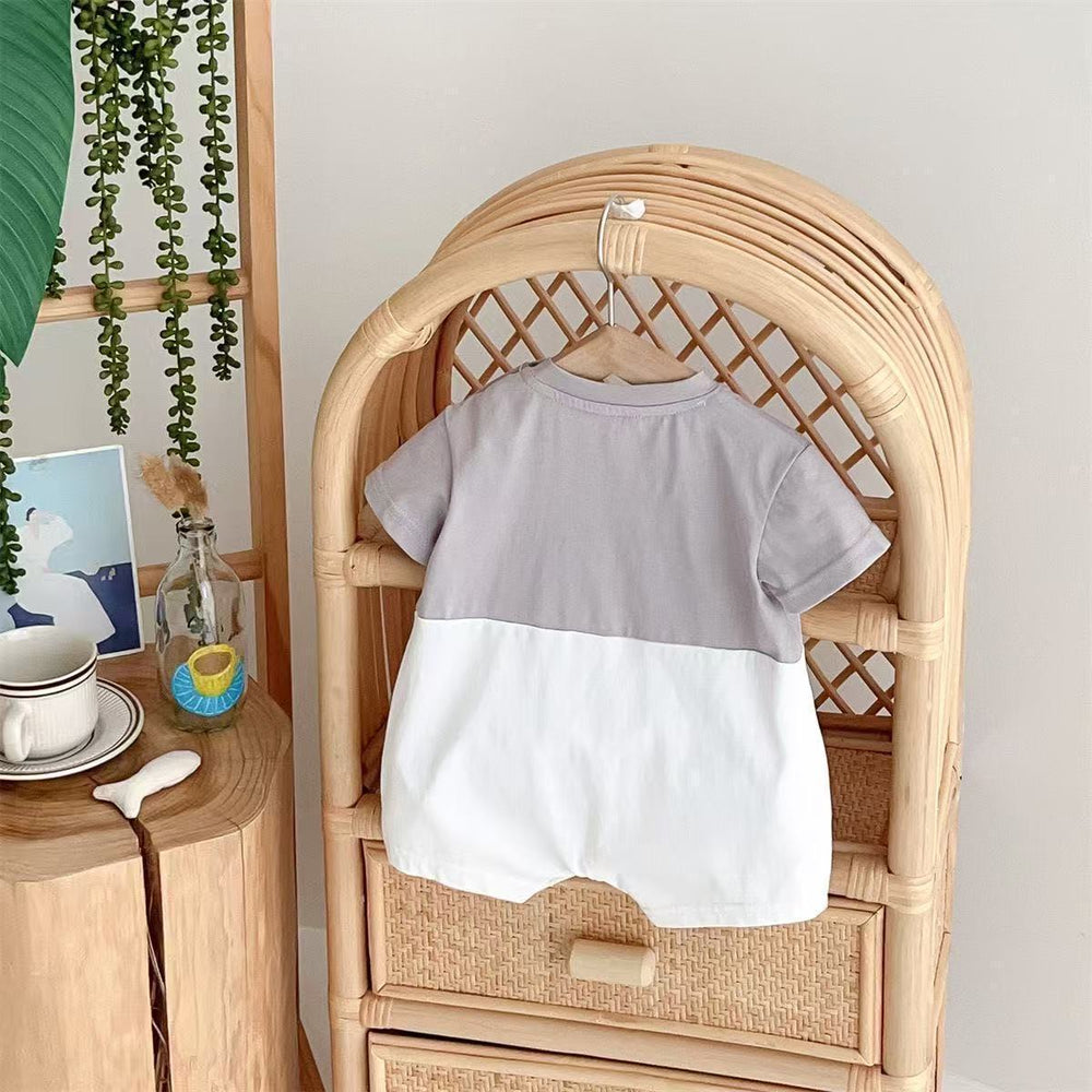 Baby cartoon short-sleeve romper - summer outfit for newborns & toddlers - lightweight, trendy crawling suit