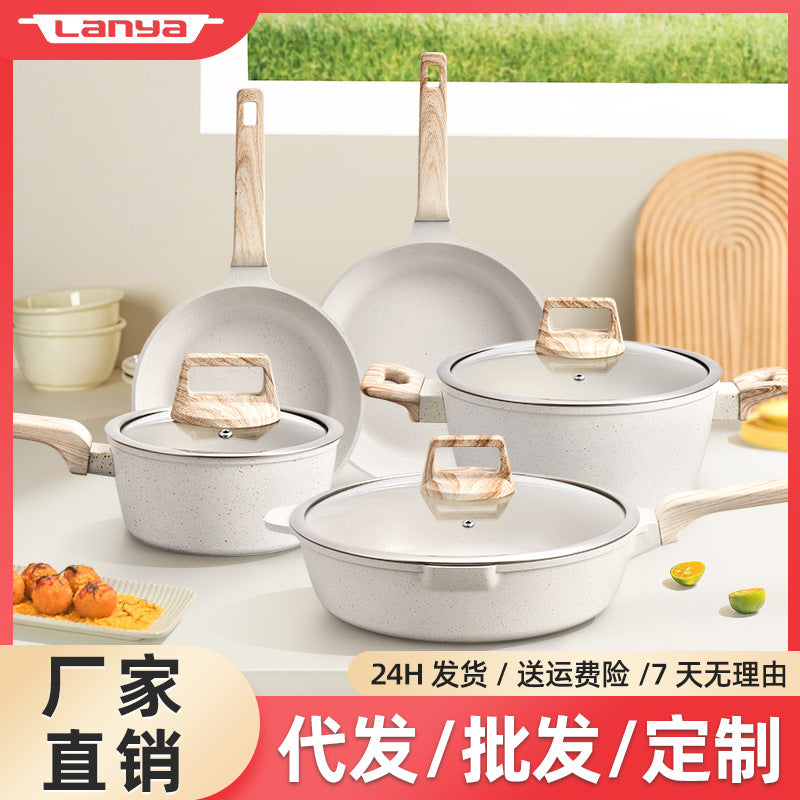 Cookware kitchen gift non-stick cookware set pots high-looking kitchen utensils family cooking pot suit