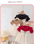 Girls' summer dress : korean style, trendy new arrival, chic infant and toddler dress with flutter sleeves, polka dot print, and round neck