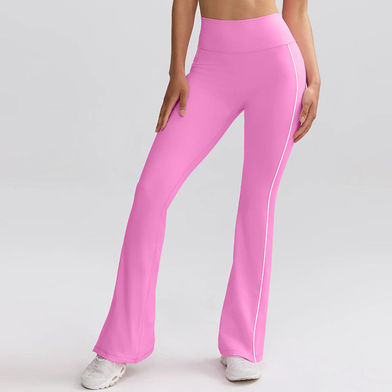 stripes yoga pants flared women's pants high waist hip lifting outdoor sports slimming look wide leg slightly flared yoga pants for women