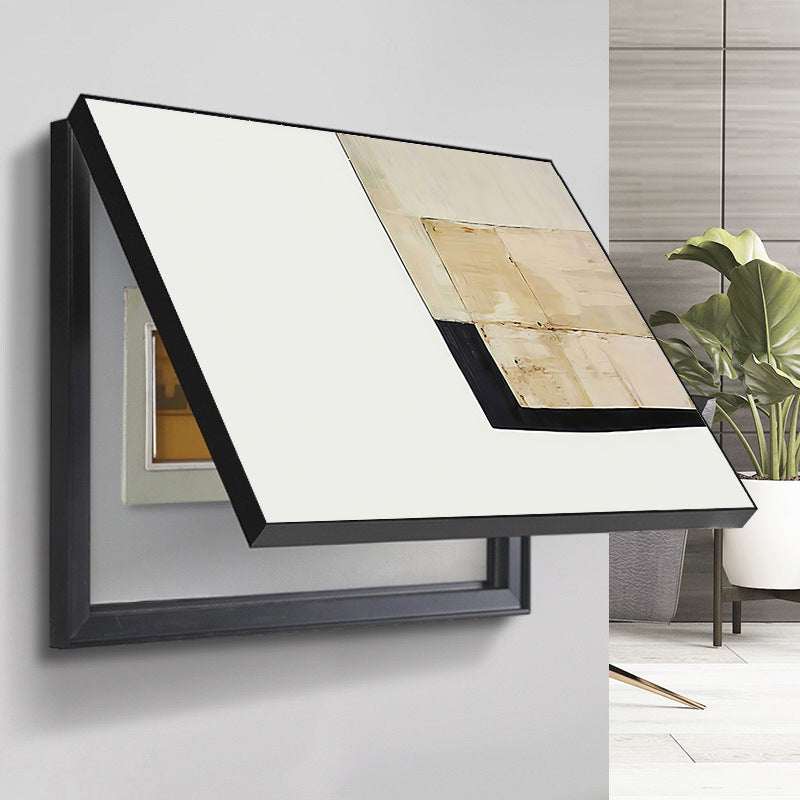 Customized wabi-sandy wind abstract living room meter box decorative painting Nordic wind push-pull electric box hanging painting weak electric box blocking painting