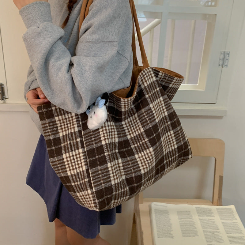 Korean style canvas tote bag - new autumn/winter collection - versatile student backpack/shoulder bag - double-sided casual design - large capacity