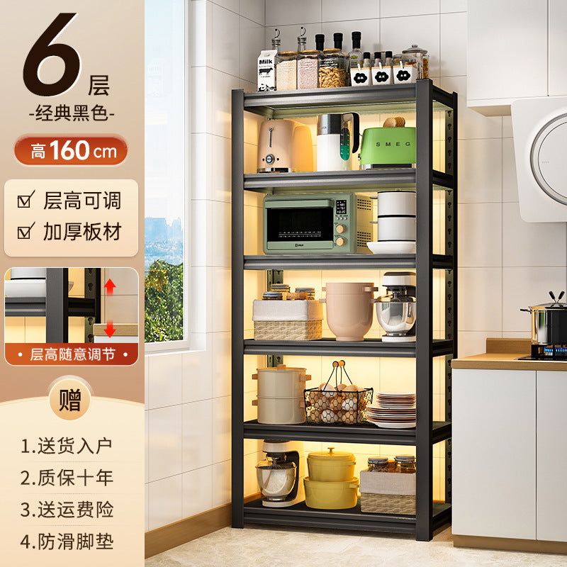 Kitchen storage rack floor-standing multi-layer for home shelf multi-functional for home microwave oven storage rack storage cabinet