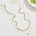 European and american cross-border hot-selling real gold brass electroplated fashion full circle colorful seed bead tassel women's elegant necklace
