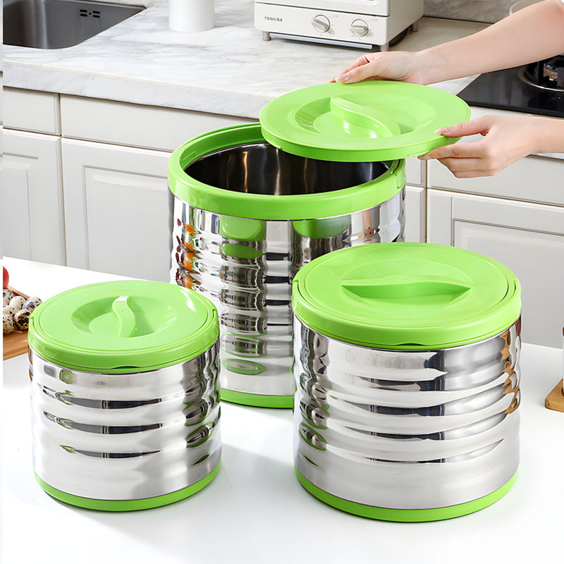 supply personalized large-capacity insulated rice bucket three-piece set portable soup bucket for office workers to bring rice pot