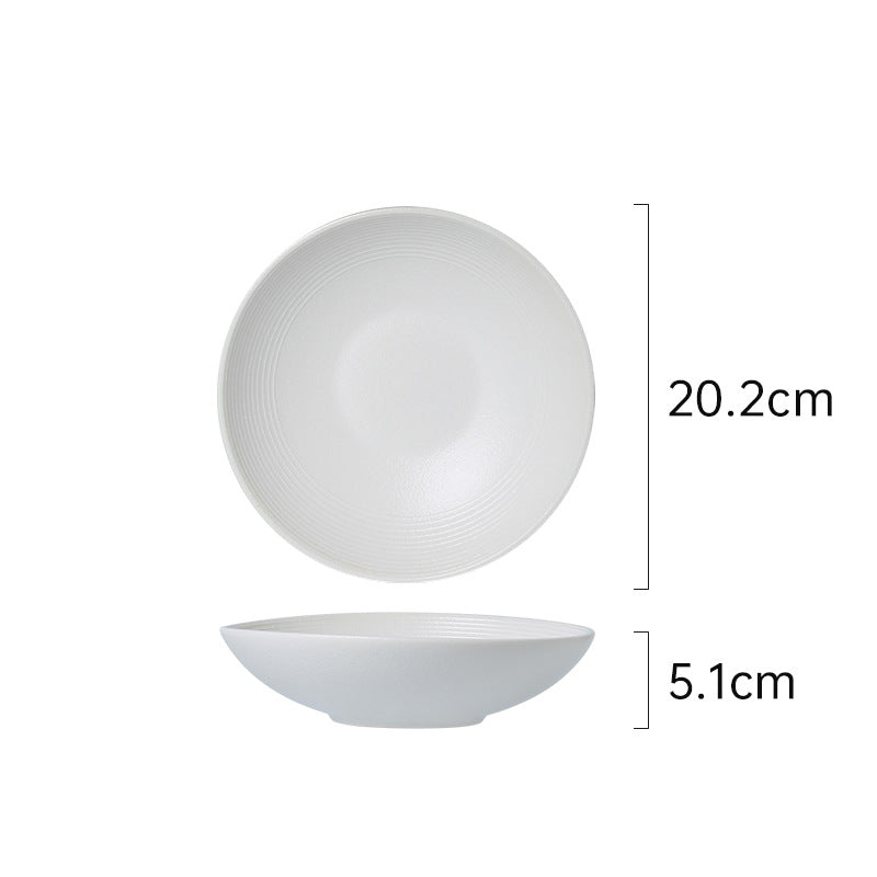 Vintage creative ceramic dinnerware western plate home frosted line ceramic dish hotel restaurant business plate