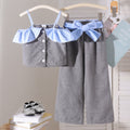 Children's clothing cross-border european and american girls gray camisole + pants two-piece set of children's clothing