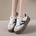 White chunky sole sneakers - women's height increasing white shoes - 2026 spring/summer new arrivals - korean style casual versatile platform sneakers for petite women