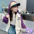 Girls' spring/autumn jacket - new cartoon design, stylish kids' spring hooded sweatshirt, casual outerwear for little girls