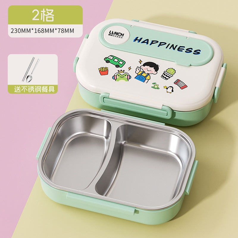 Kids' insulated lunch box - perfect for elementary and middle school students - divided compartment bento box - 304 stainless steel lunch container for boys