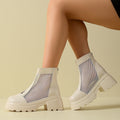 martin boots for women summer thin women's mesh breathable cut out short boots with thick bottom petites mesh cool boots