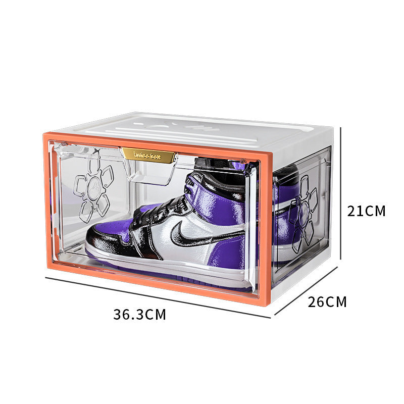New transparent shoe box pp plastic dustproof and moisture-proof clamshell storage box drawer type can be stacked with a shoe cabinet for delivery.