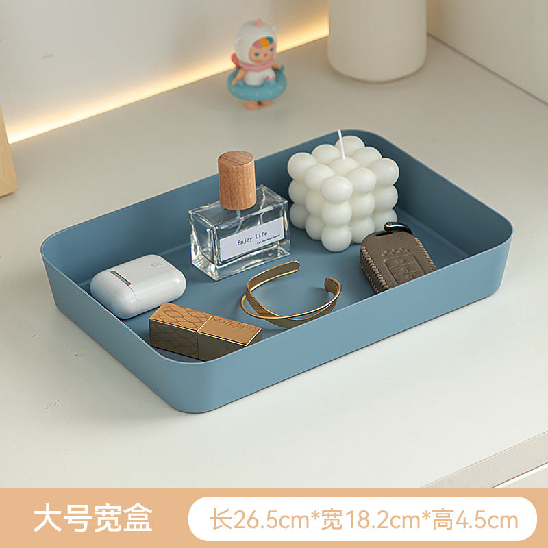 Entry entrance storage box Square plastic box Desktop uncovered earphone key Perfume finishing storage box can be stacked