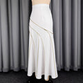 Elegant and slimming midi skirt - versatile white fishtail skirt for everyday wear, dates, parties, and gatherings