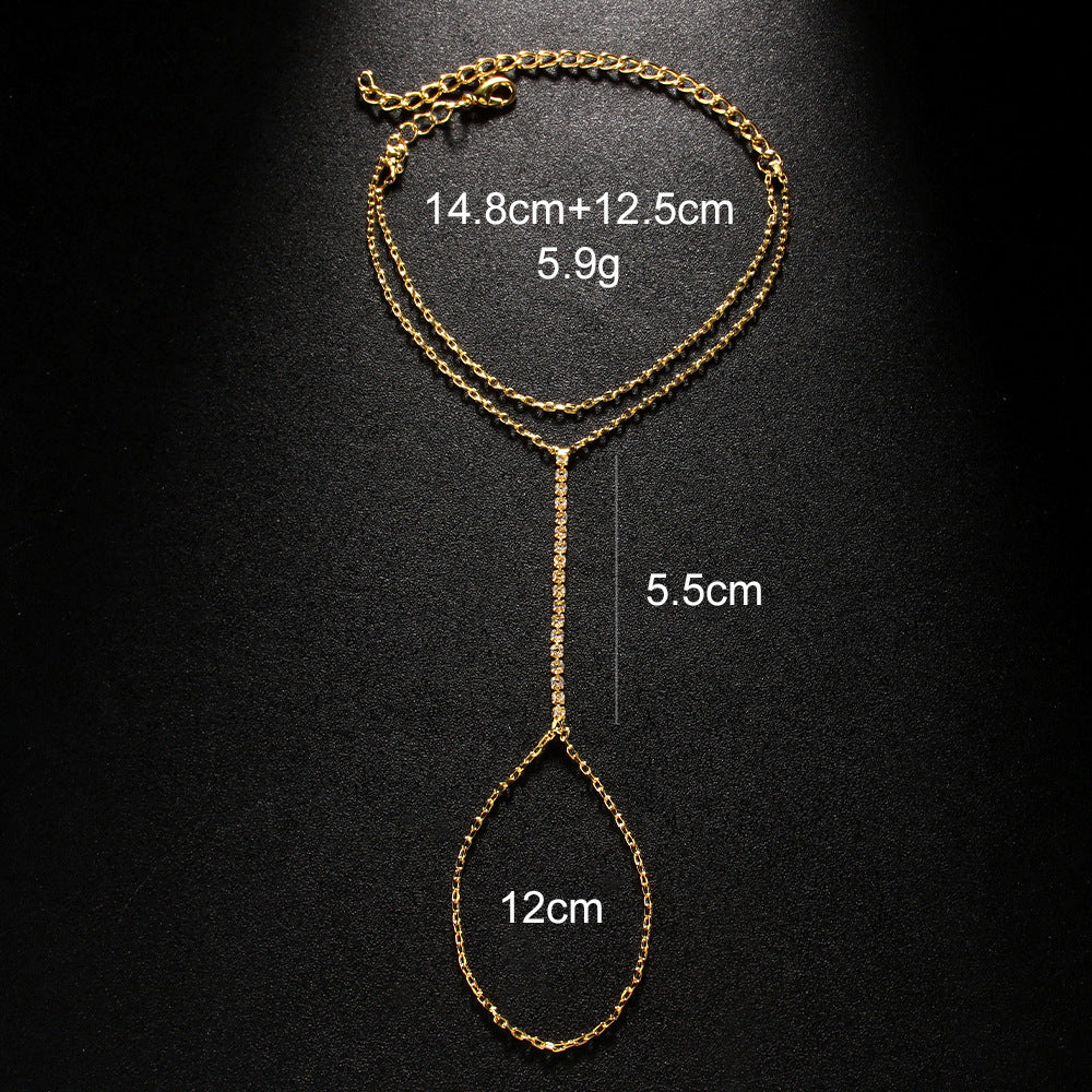 hot-selling women's hand jewelry alloy rhinestone mitten bracelet simple accessories bracelet ins style summer travel