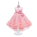 kids dress colorfulbows princess dress female flower girl wedding dress catwalk trailing skirt girl dress