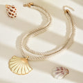 Wholesale seashell necklaces - european & american cross-border jewelry, enamel pendants, unique design, multi-layer braided cord necklaces