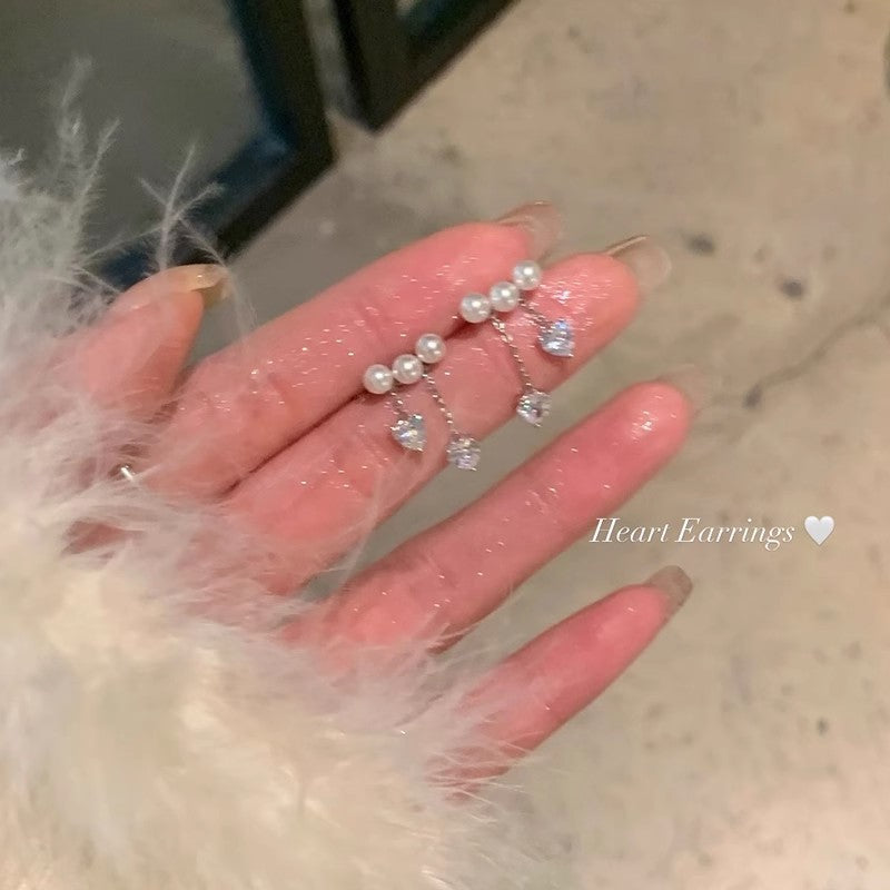 Ins style pearl earrings for women 925 silver needle niche design butterfly earrings accessible luxury high-end earrings earrings earrings