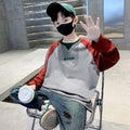 Boys' autumn long-sleeve top, trendy streetwear hoodie, spring/autumn style,  new arrival, big kids' autumn outfit, korean style, cool and stylish