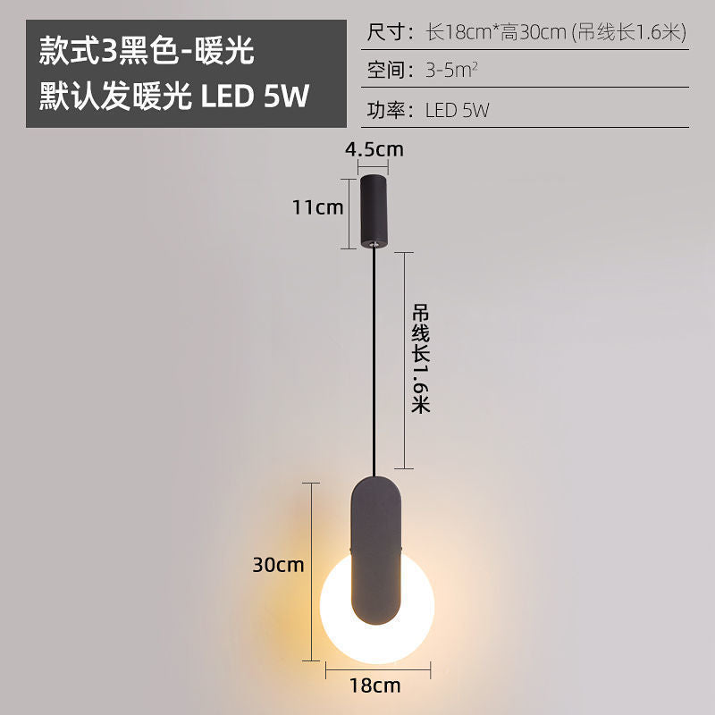 Chandelier bedside indoor bedroom lights ins Internet celebrities Nordic simple creative small personality restaurant bar lighting