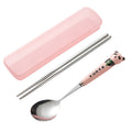 Pink panda two-piece set (spoon and chopsticks)