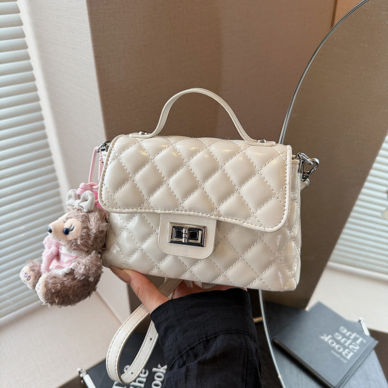 Cross-border diamond chain bag women's spring summer 2025 new fashion niche shoulder messenger bag portable small square bag