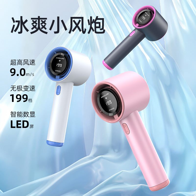 26new arrival southeast asia high-speed violent fan small portable charging digital display 199-speed mini handheld small fan