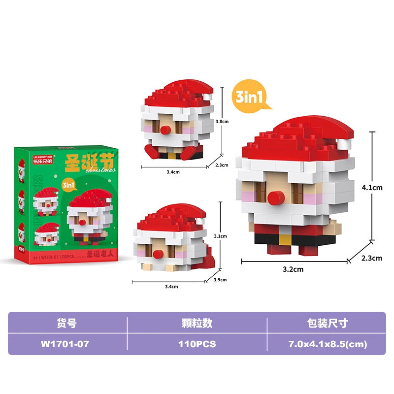 Compatible with lego bricks santa claus cartoon figure kids assembly educational christmas toy gift cross-border wholesale