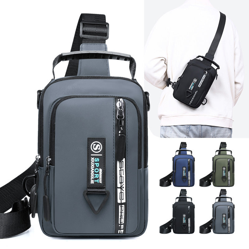 Breast bag men's 2025 new commuter messenger bag practical wear-resistant versatile handbag simple and light casual shoulder bag