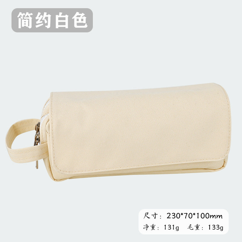 Simple pencil case Large capacity junior high school student Japanese pencil bag High value black pencil case Printing logo pencil case Wholesale