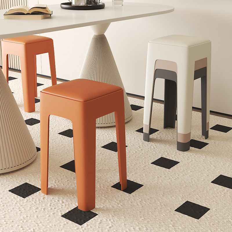 Extra thick plastic stool thickenedfor homemoderncasual living room stackable long sitting plaid chair tall round stool bench