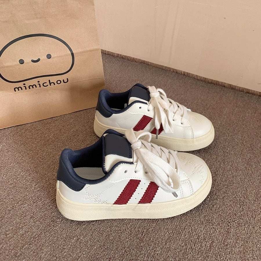 Summer breathable sneakers women's 2026 new casual versatile canvas student korean style athletic chunky sole retro white shoes