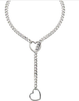 2024 new cross-border multi-color heart & o-ring adjustable punk cuban long necklace - couple's style