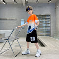 Kids' basketball jersey set - boys' quick-dry athletic training outfit - short sleeve basketball uniform for boys, youth, and students
