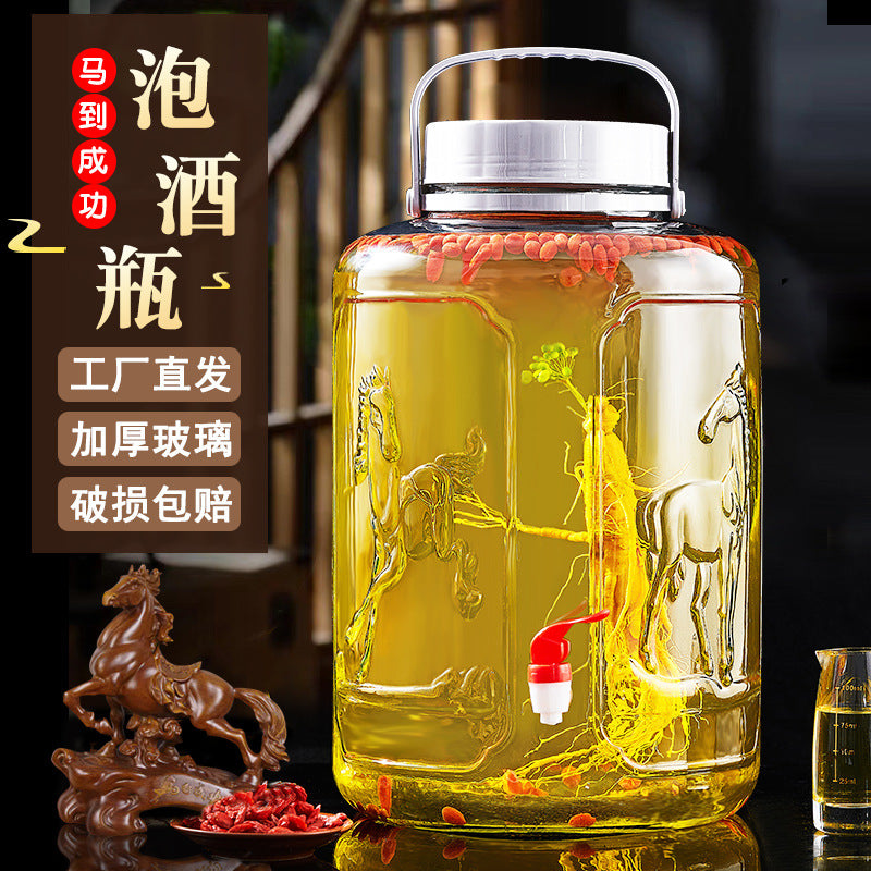 Special wine-making glass bottles and jars for home wine jars, food-grade green plums, bayberries, ginseng, empty bottles for wine-making