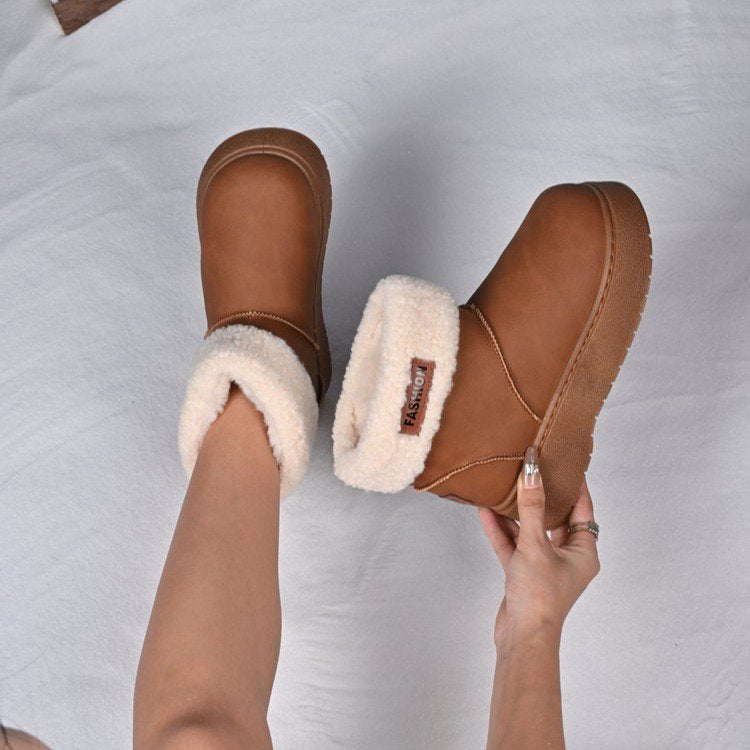 plus sizeheattech snow boots for women winternew arrivalthick sole heightening women's boots casual boots with cotton lining