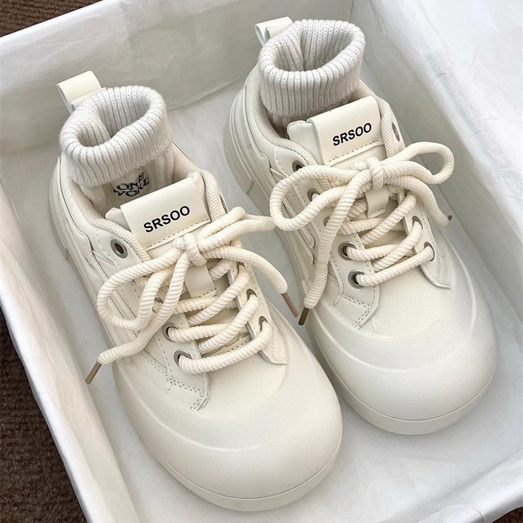 Best sellingthick sole shoes women 2026new arrivalfall and winterwhite shoes women's styleeasiest for matchcasual sneakersplatform shoes sports shoes