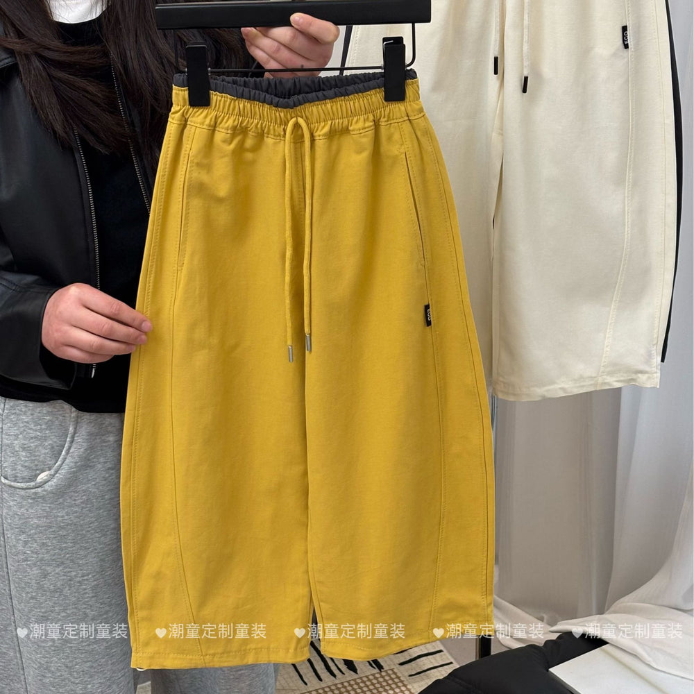 【summer cotton】harem pants  summer lightweight stylish kids' loose fit scimitar straight leg casual trousers
