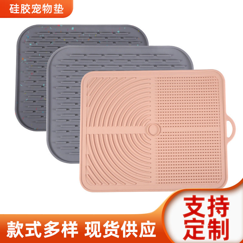 2021new arrival silicone pet mat silicone slow feeding mat cat and dog mat kitchen drain mat