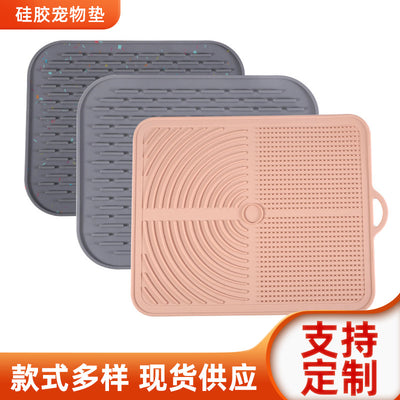 2021new arrival silicone pet mat silicone slow feeding mat cat and dog mat kitchen drain mat