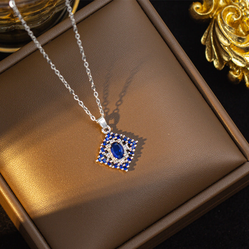 [set] high-end elegant and luxurious full diamond necklace for women, earrings, rings, full diamond copper inlaid zirconium sweater chain wholesale