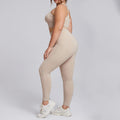 European and american autumn/winter new plus size yoga outfit set for women - high waist, pocketed, tight-fitting activewear set - factory customization available
