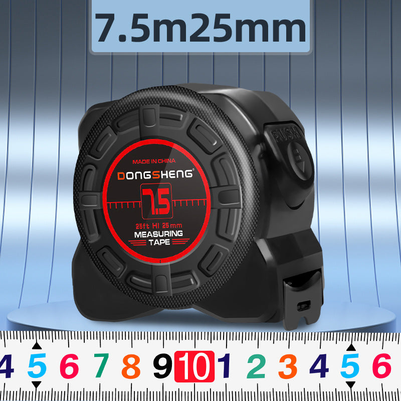 Dongsheng's new colorful self-locking steel tape measure is 3 meters, M5 meters, 7.5 meters, 10 meters, anti-drop, non-cutting hands,  box ruler.