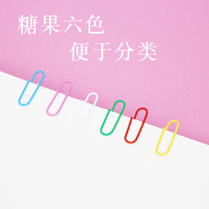 Deli paper clip 0024 Color creative cute paper clip, financial documents are classified and stored 100 pieces/box