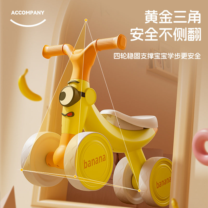 New children's balance car without pedals 1-3 year old baby scooter children's scooter four-wheel toddler yo-yo